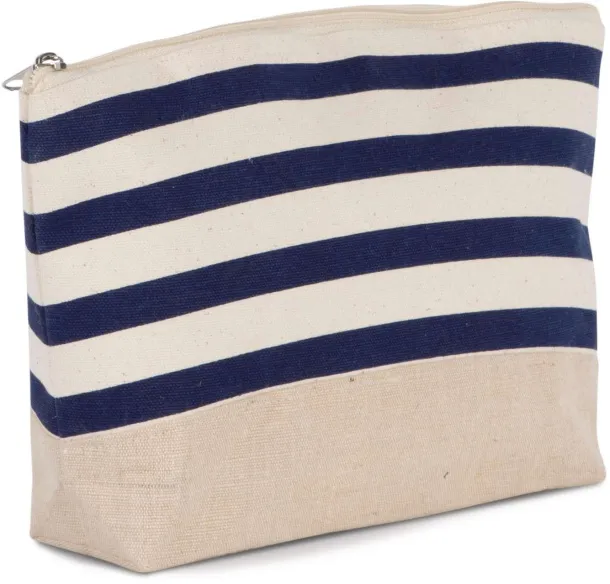  NAUTICAL PRINT ACCESSORIES POUCH - Kimood Natural Navy