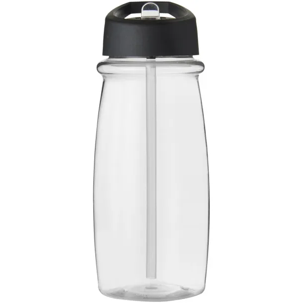 H2O Pulse 600 ml spout lid sport bottle - Unbranded White Solid black