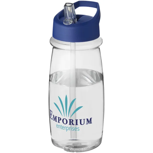 H2O Pulse 600 ml spout lid sport bottle - Unbranded White Blue