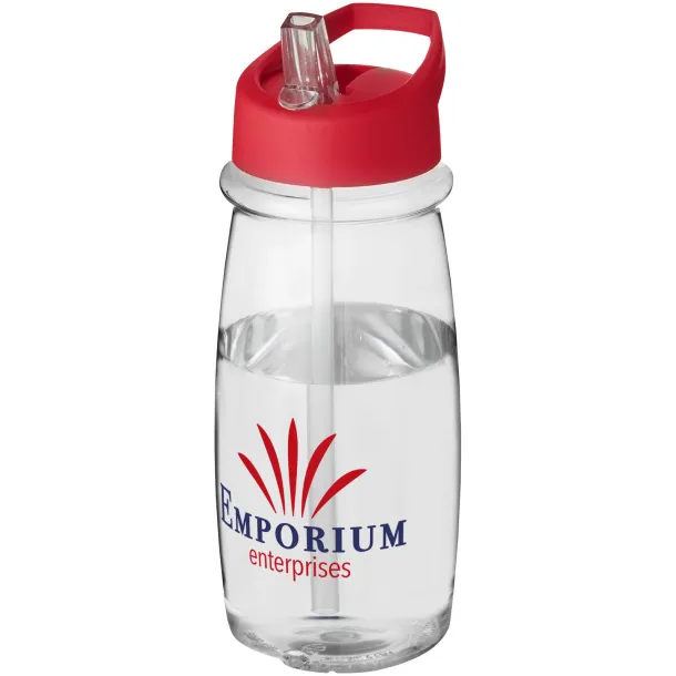 H2O Pulse 600 ml spout lid sport bottle - Unbranded White Red