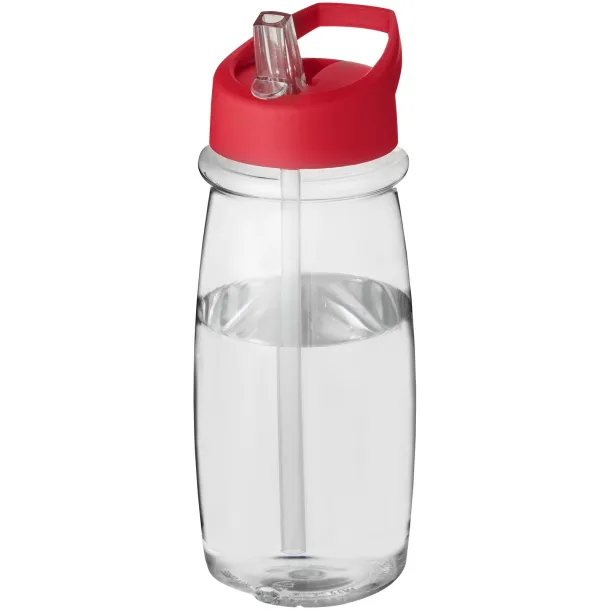 H2O Pulse 600 ml spout lid sport bottle - Unbranded White Red