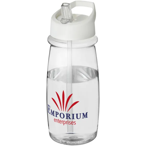 H2O Pulse 600 ml spout lid sport bottle - Unbranded White White