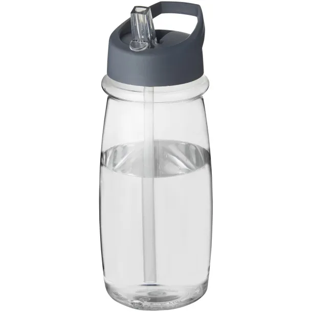 H2O Pulse 600 ml spout lid sport bottle - Unbranded White Storm grey