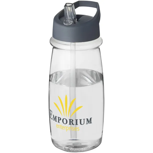 H2O Pulse 600 ml spout lid sport bottle - Unbranded White Storm grey