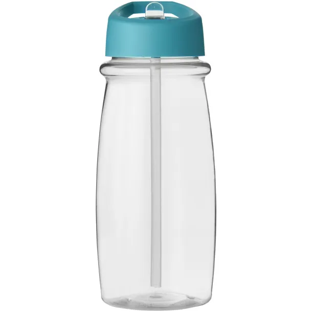 H2O Pulse 600 ml spout lid sport bottle - Unbranded White Aqua blue