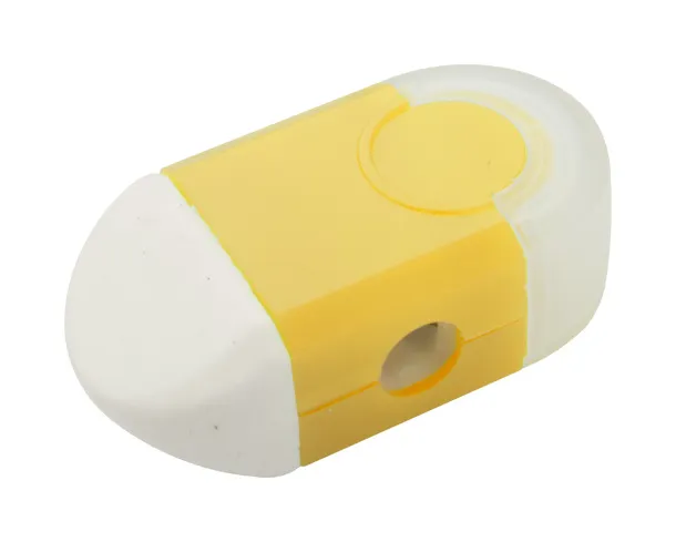 Cafey eraser and sharpener Yellow White