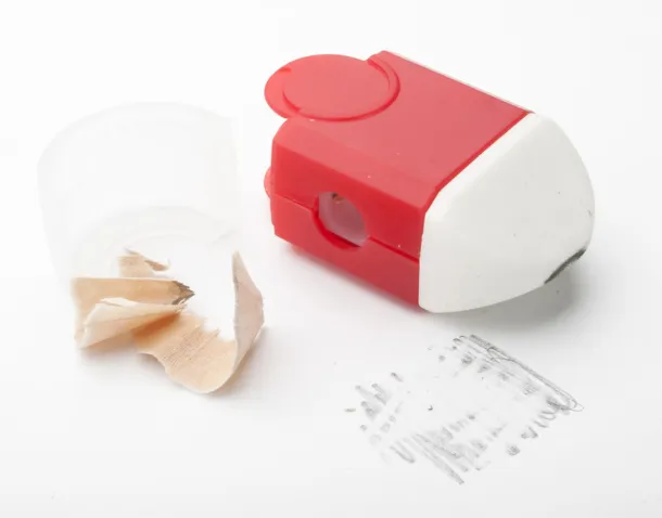 Cafey eraser and sharpener Red White