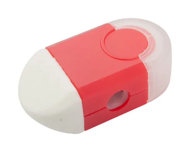 Cafey eraser and sharpener Red White