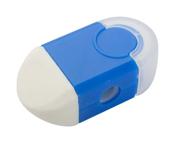 Cafey eraser and sharpener Blue White