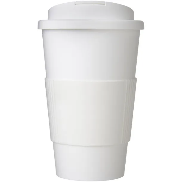 Americano® 350 ml tumbler with grip & spill-proof lid - Unbranded White