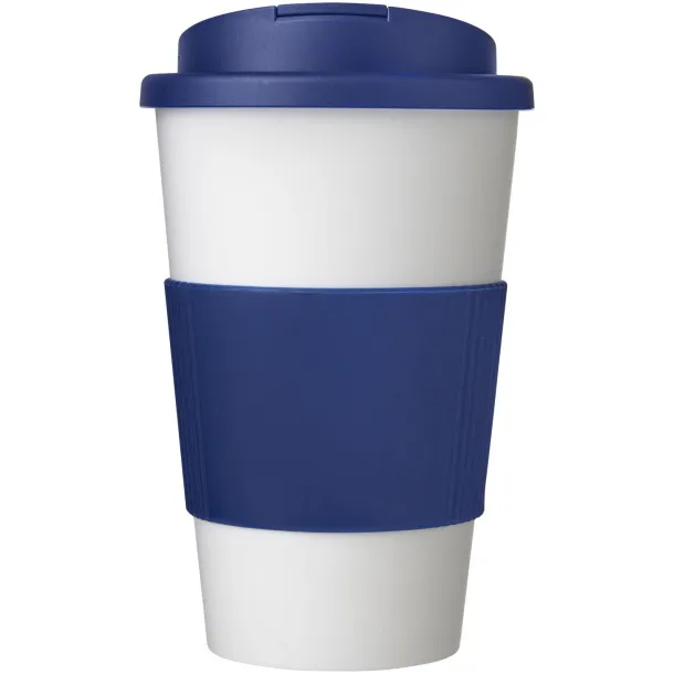 Americano® 350 ml tumbler with grip & spill-proof lid - Unbranded White Blue