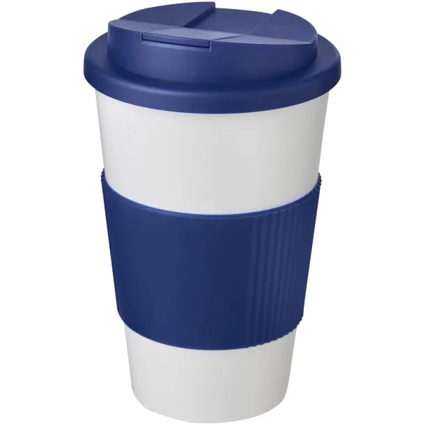 Americano® 350 ml tumbler with grip & spill-proof lid - Unbranded White Blue