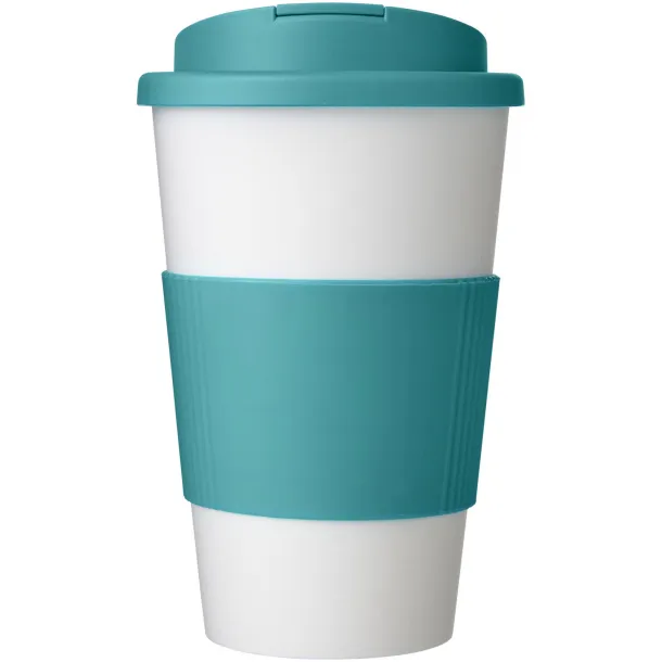 Americano® 350 ml tumbler with grip & spill-proof lid - Unbranded White Aqua