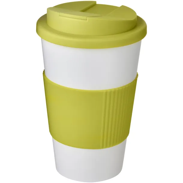 Americano® 350 ml tumbler with grip & spill-proof lid - Unbranded White Lime