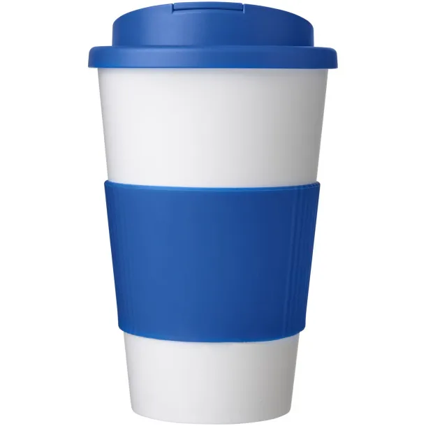 Americano® 350 ml tumbler with grip & spill-proof lid - Unbranded White Mid blue