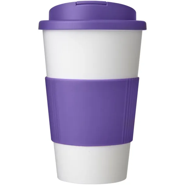 Americano® 350 ml tumbler with grip & spill-proof lid - Unbranded White Purple