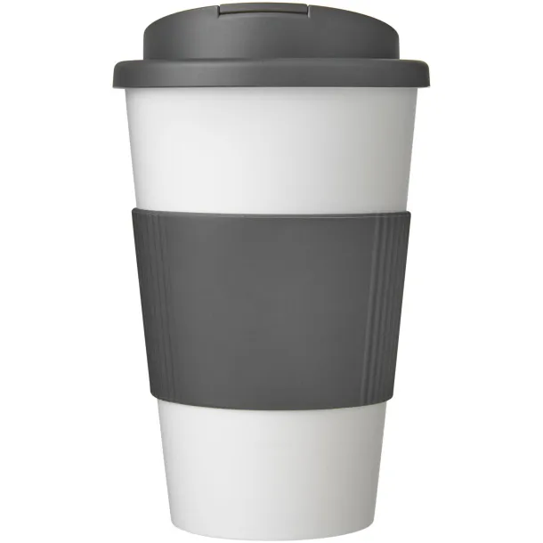 Americano® 350 ml tumbler with grip & spill-proof lid - Unbranded White Grey