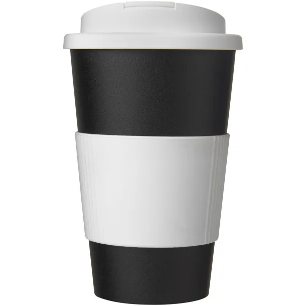 Americano® 350 ml tumbler with grip & spill-proof lid - Unbranded Solid black White