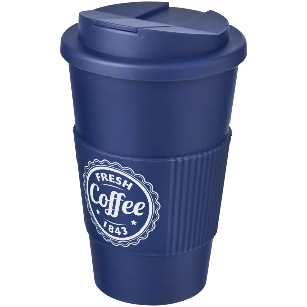 Americano® 350 ml tumbler with grip & spill-proof lid - Unbranded Blue