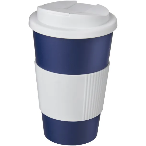 Americano® 350 ml tumbler with grip & spill-proof lid - Unbranded Blue White