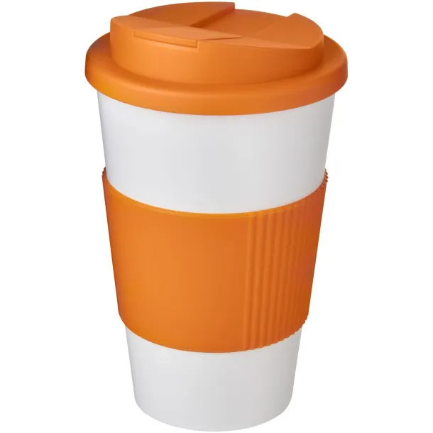 Americano® 350 ml tumbler with grip & spill-proof lid - Unbranded Orange Orange