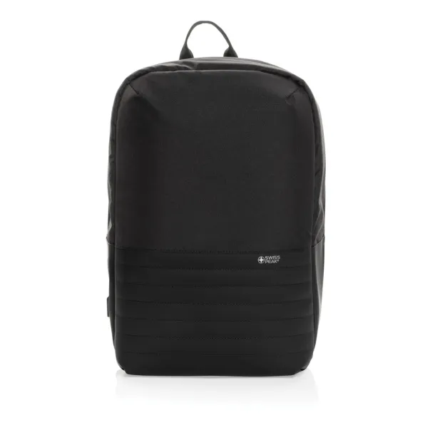  Swiss Peak AWARE™ RFID anti-theft 15" laptop backpack - Swiss Peak Black 