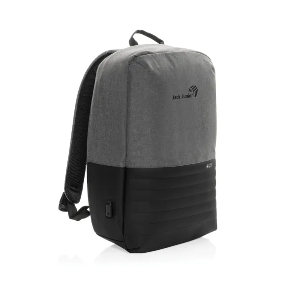  Swiss Peak AWARE™ RFID anti-theft 15" laptop backpack - Swiss Peak Grey 