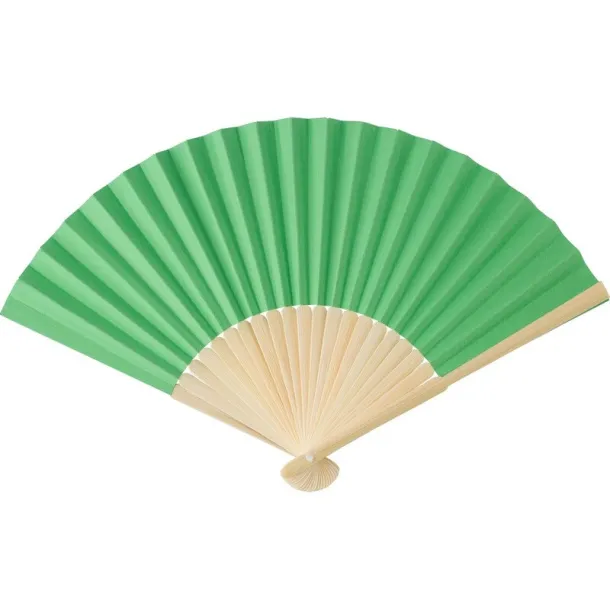  Bamboo hand fan lime