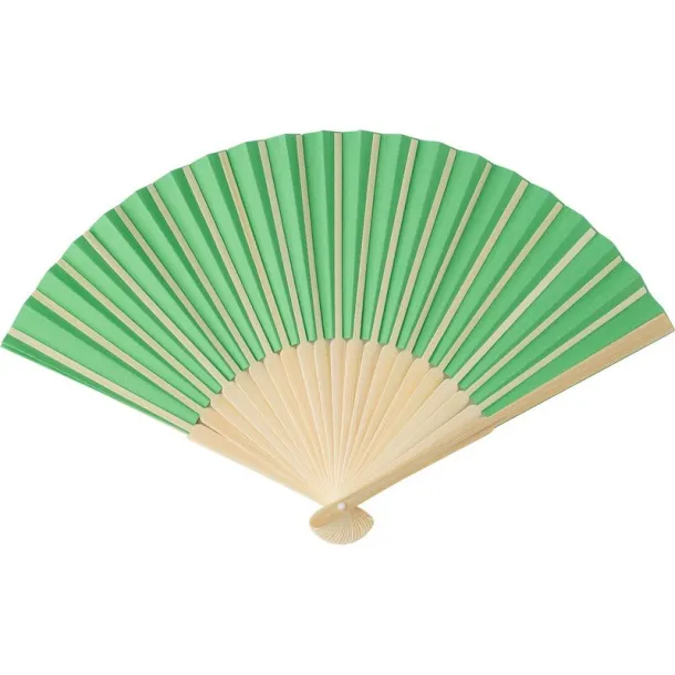  Bamboo hand fan lime