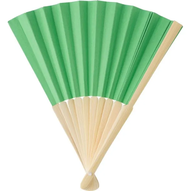  Bamboo hand fan lime