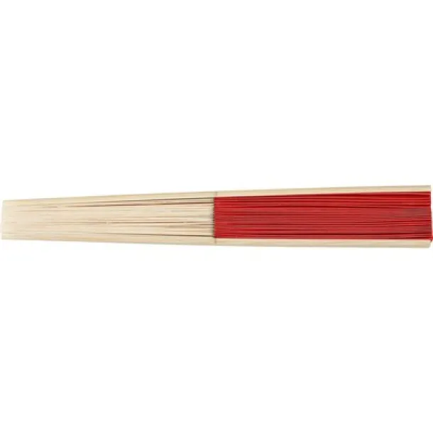  Bamboo hand fan red