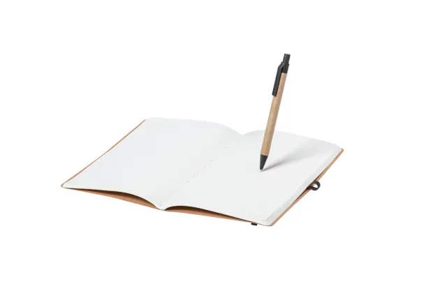 Ginkgo notes s kemijskom olovkom, A5 Crna Prirodna