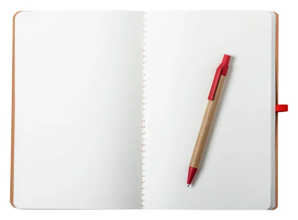Ginkgo notes s kemijskom olovkom, A5 Crvena Prirodna
