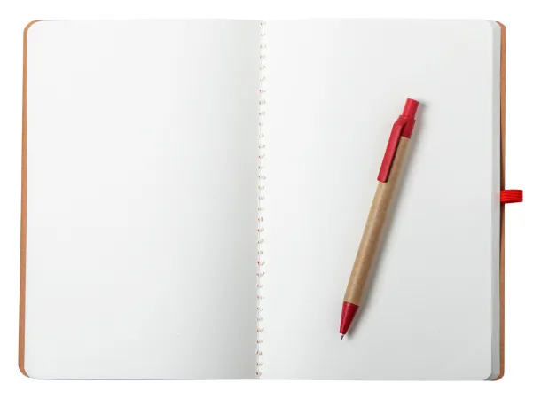 Ginkgo notes s kemijskom olovkom, A5 Crvena Prirodna