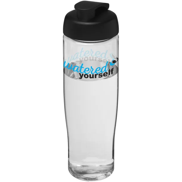 H2O Tempo® 700 ml flip lid sport bottle - Unbranded White Solid black