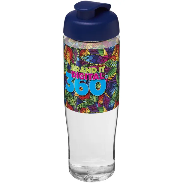 H2O Tempo® 700 ml flip lid sport bottle - Unbranded White Blue