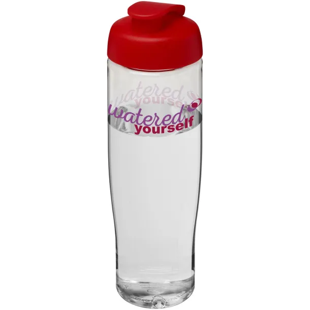 H2O Tempo® 700 ml flip lid sport bottle - Unbranded White Red