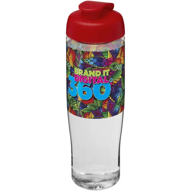 H2O Tempo® 700 ml flip lid sport bottle - Unbranded White Red