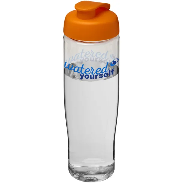 H2O Tempo® 700 ml flip lid sport bottle - Unbranded White Orange