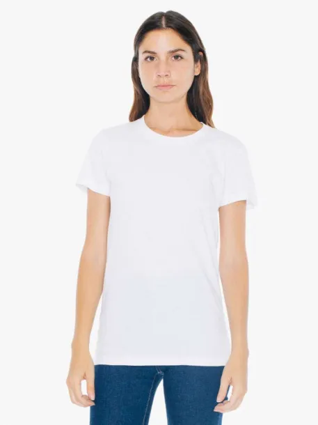  WOMEN'S FINE JERSEY SHORT SLEEVE T-SHIRT - American Apparel White