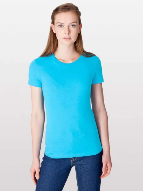  WOMEN'S FINE JERSEY SHORT SLEEVE T-SHIRT - American Apparel Heather Caribbean Blue