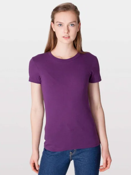  WOMEN'S FINE JERSEY SHORT SLEEVE T-SHIRT - American Apparel Eggplant