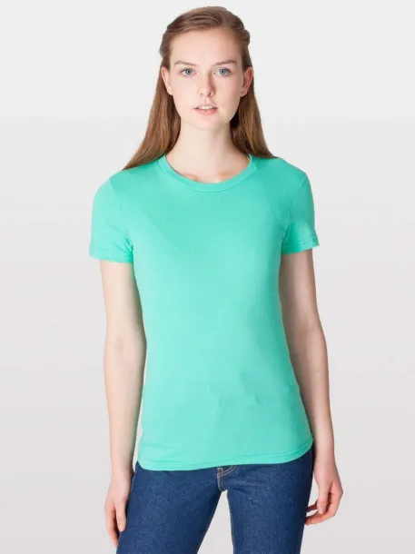  WOMEN'S FINE JERSEY SHORT SLEEVE T-SHIRT - American Apparel Spring Green