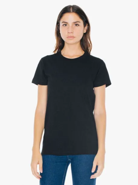  WOMEN'S FINE JERSEY SHORT SLEEVE T-SHIRT - American Apparel Black