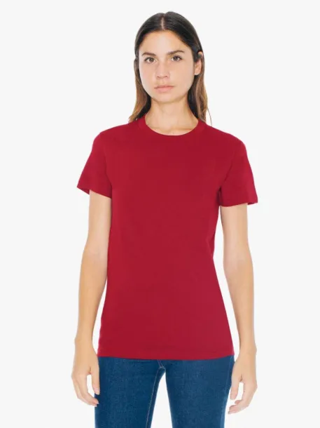  WOMEN'S FINE JERSEY SHORT SLEEVE T-SHIRT - American Apparel Cranberry