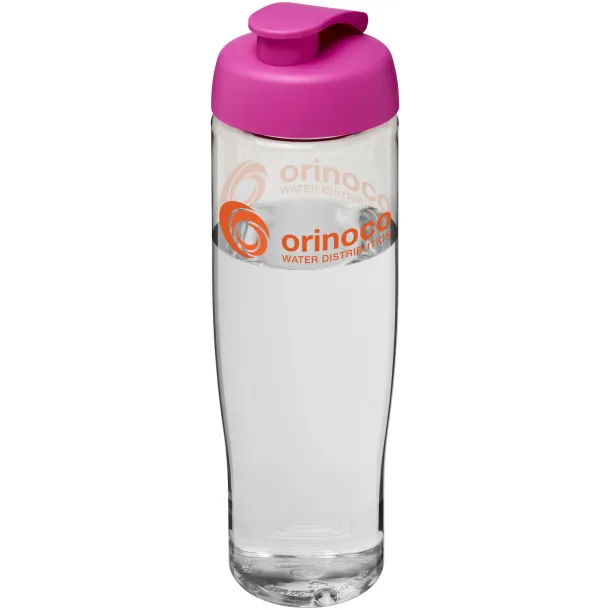 H2O Tempo® 700 ml flip lid sport bottle - Unbranded White Transparent pink