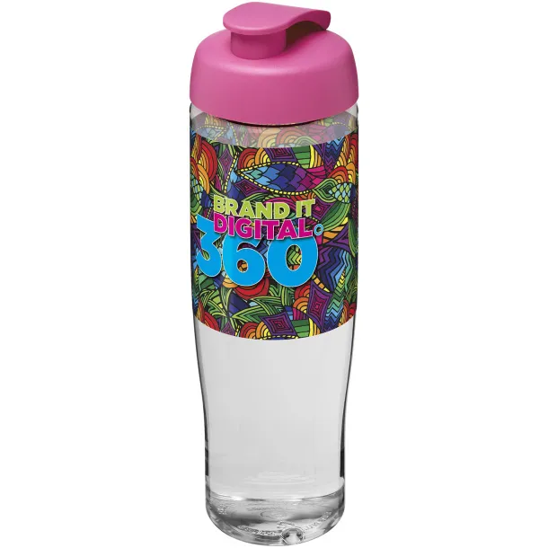 H2O Tempo® 700 ml flip lid sport bottle - Unbranded White Transparent pink