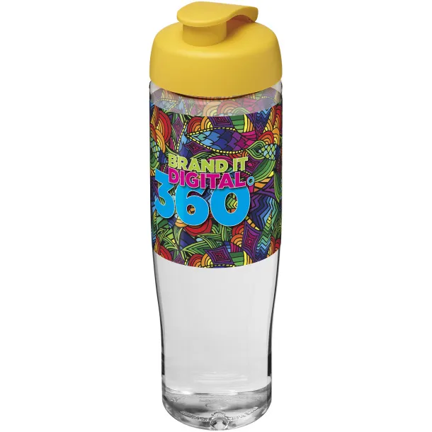 H2O Tempo® 700 ml flip lid sport bottle - Unbranded White Yellow