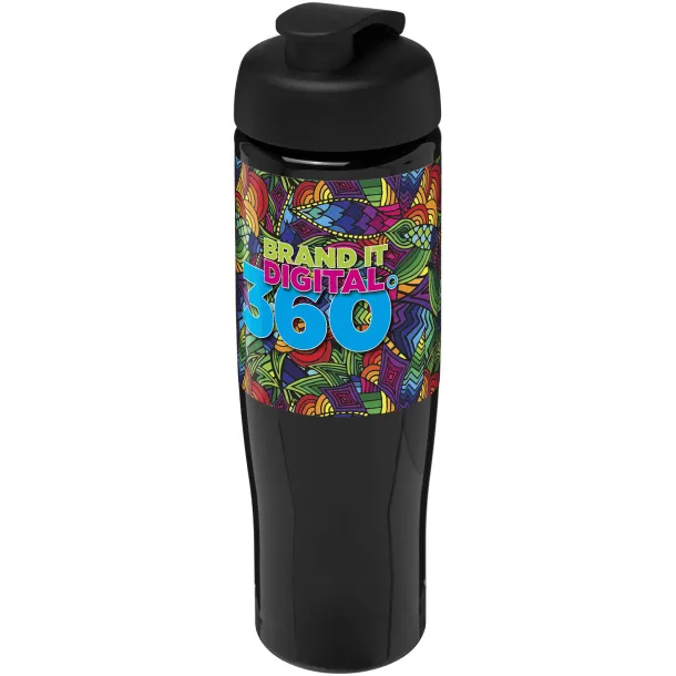 H2O Tempo® 700 ml flip lid sport bottle - Unbranded Solid black