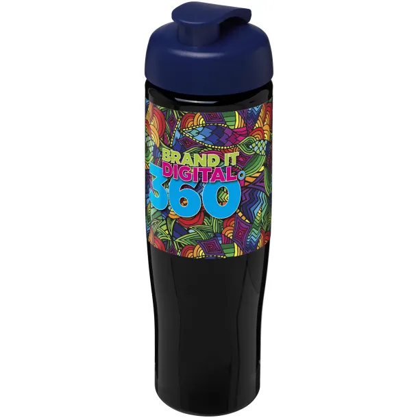 H2O Tempo® 700 ml flip lid sport bottle Solid black Blue